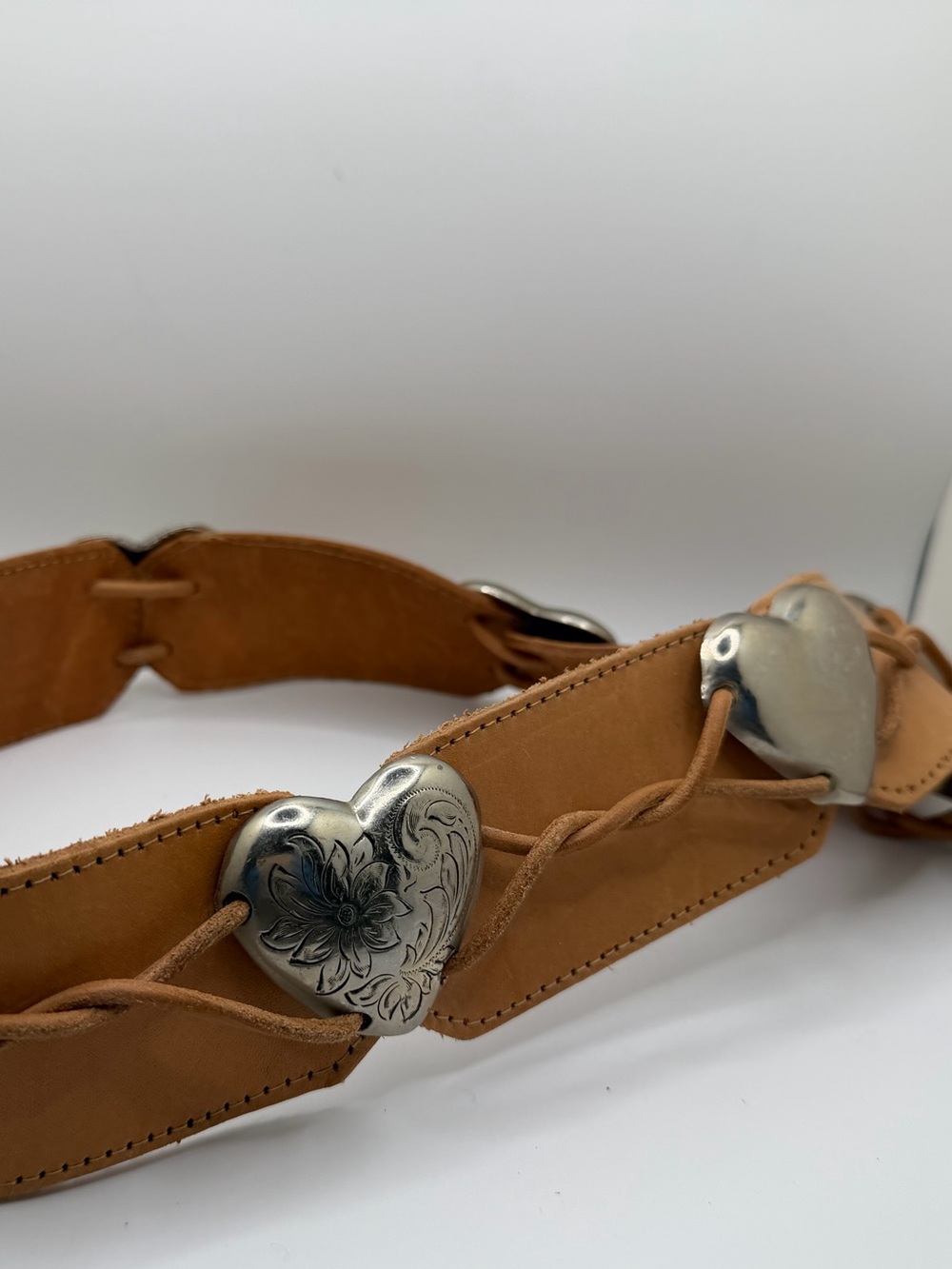 Heart Concho Leather Belt - Picture 2 of 3